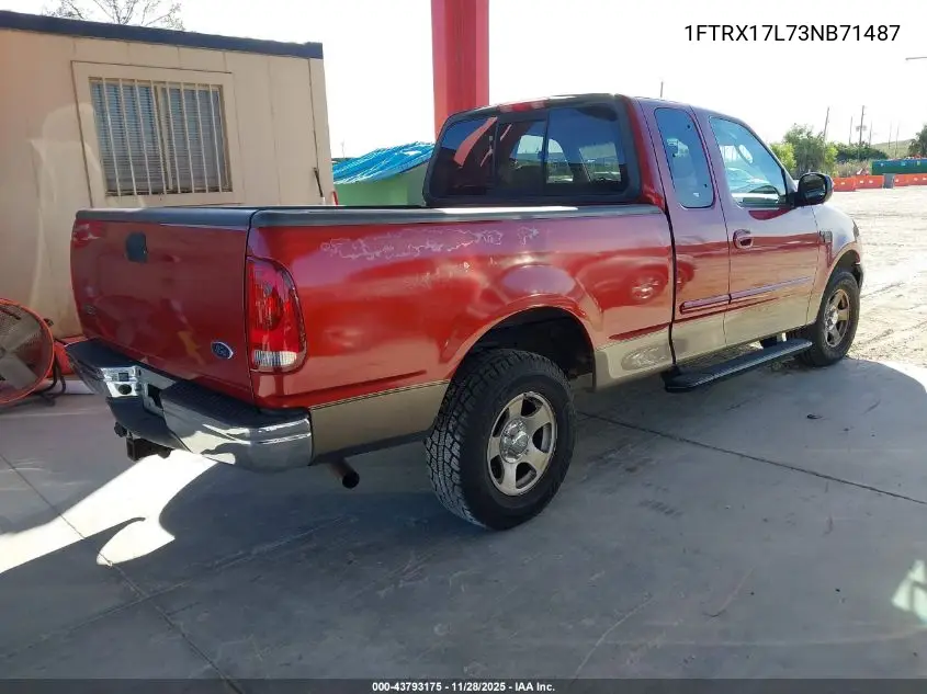 1FTRX17L73NB71487 2003 Ford F-150 Lariat/Xl/Xlt