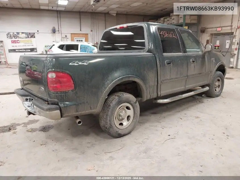 1FTRW08663KB93990 2003 Ford F-150 Lariat/Xlt
