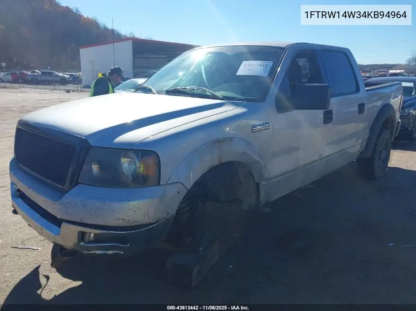 1FTRW14W34KB94964 2004 Ford F-150 Xlt