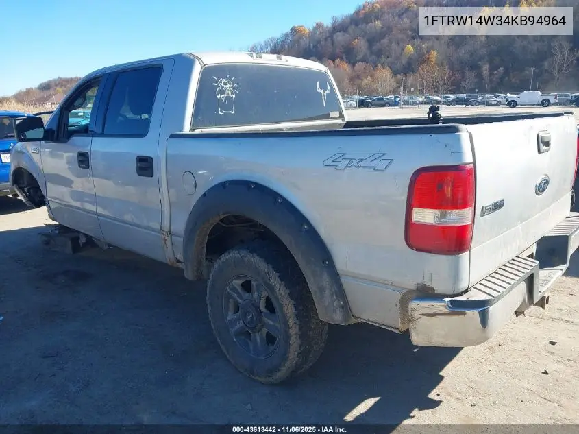 1FTRW14W34KB94964 2004 Ford F-150 Xlt
