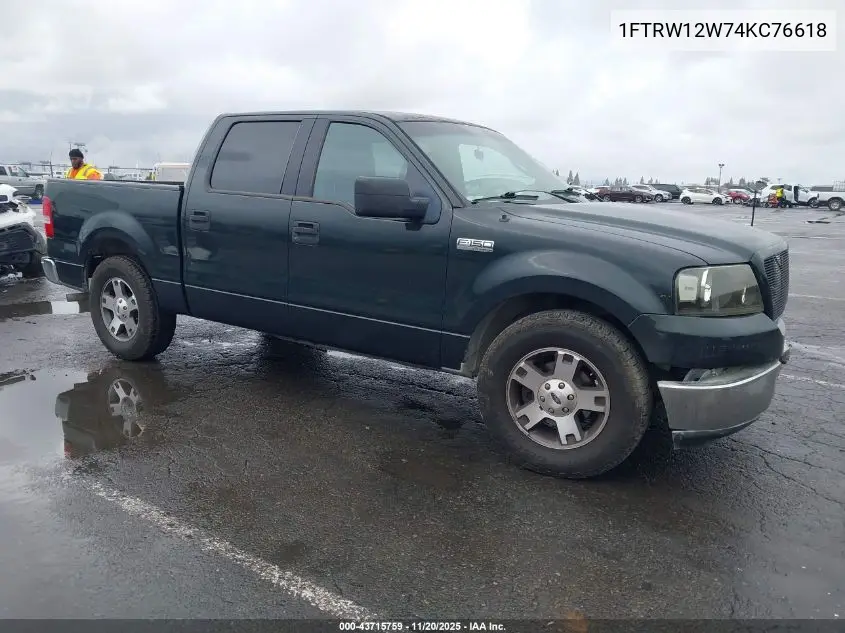 1FTRW12W74KC76618 2004 Ford F-150 Xlt