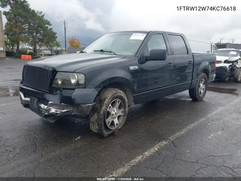 1FTRW12W74KC76618 2004 Ford F-150 Xlt