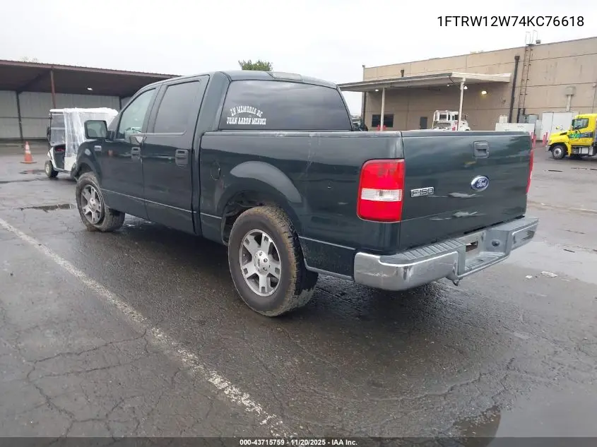 1FTRW12W74KC76618 2004 Ford F-150 Xlt