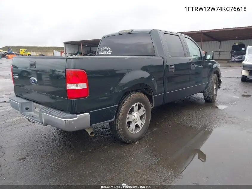 1FTRW12W74KC76618 2004 Ford F-150 Xlt