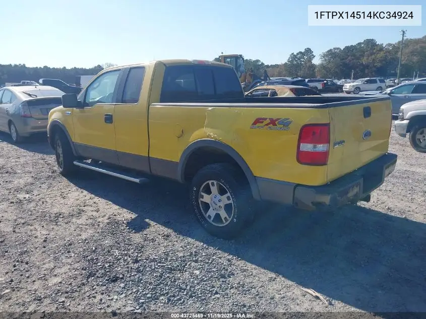 1FTPX14514KC34924 2004 Ford F-150 Fx4/Lariat/Xl/Xlt