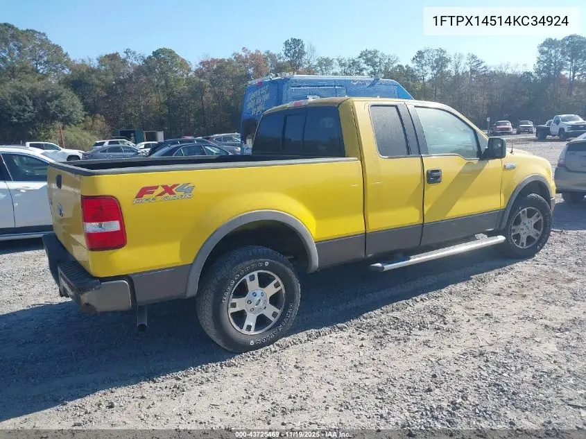 1FTPX14514KC34924 2004 Ford F-150 Fx4/Lariat/Xl/Xlt