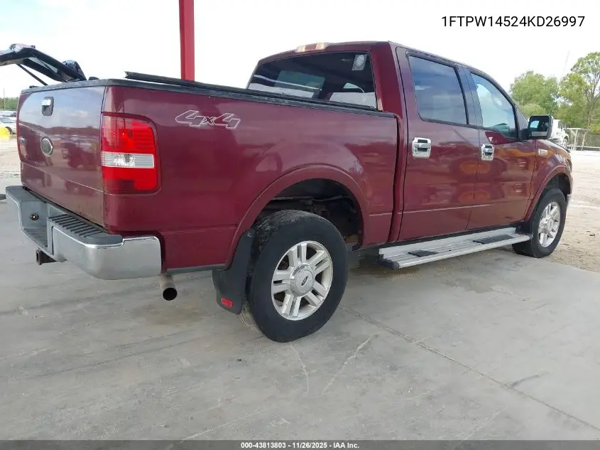 1FTPW14524KD26997 2004 Ford F-150 Fx4/Lariat/Xlt