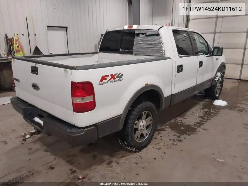 1FTPW14524KD11612 2004 Ford F-150 Fx4/Lariat/Xlt