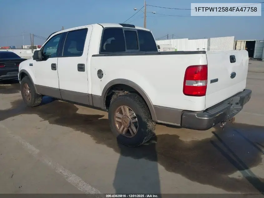 1FTPW12584FA47758 2004 Ford F-150 Lariat/Xlt