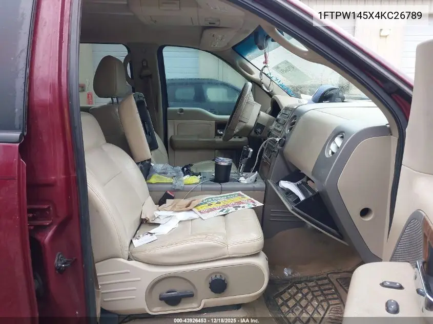 1FTPW145X4KC26789 2004 Ford F-150 Fx4/Lariat/Xlt