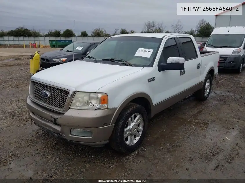 1FTPW12565FA64012 2005 Ford F-150 Lariat/Xlt
