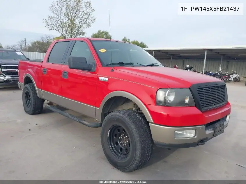 1FTPW145X5FB21437 2005 Ford F-150 Fx4/Lariat/Xlt