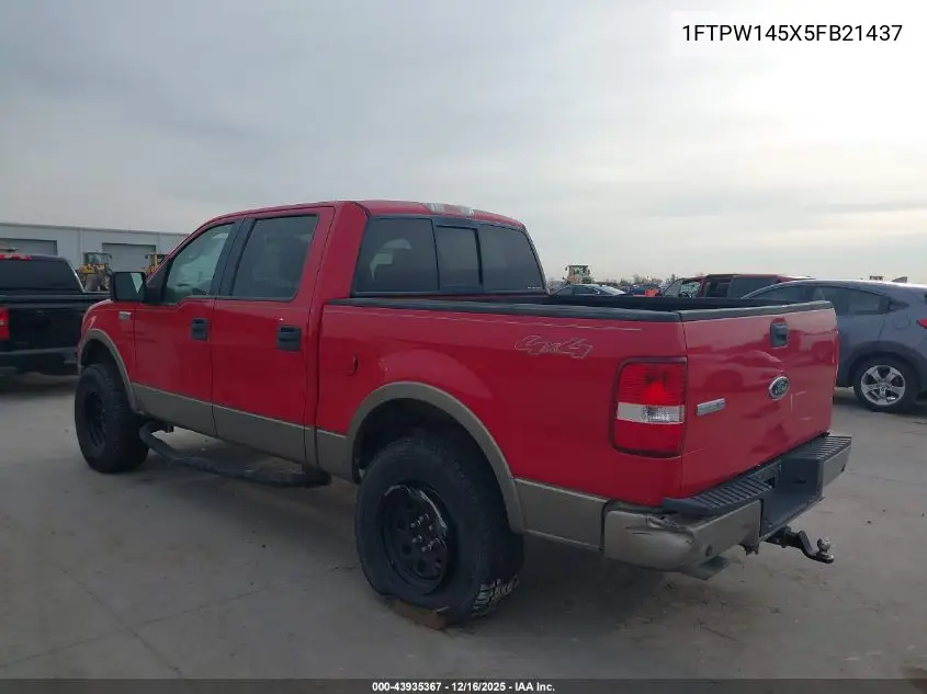1FTPW145X5FB21437 2005 Ford F-150 Fx4/Lariat/Xlt