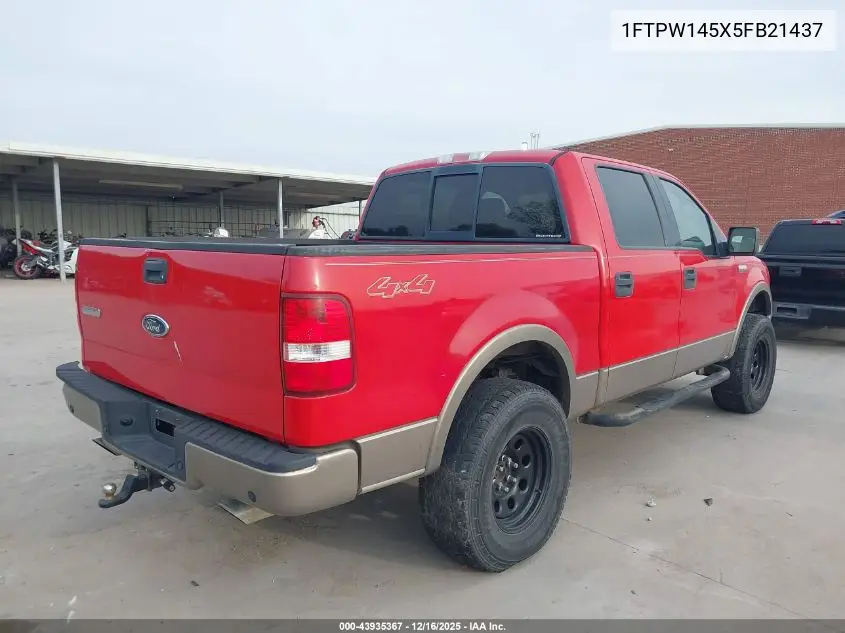 1FTPW145X5FB21437 2005 Ford F-150 Fx4/Lariat/Xlt