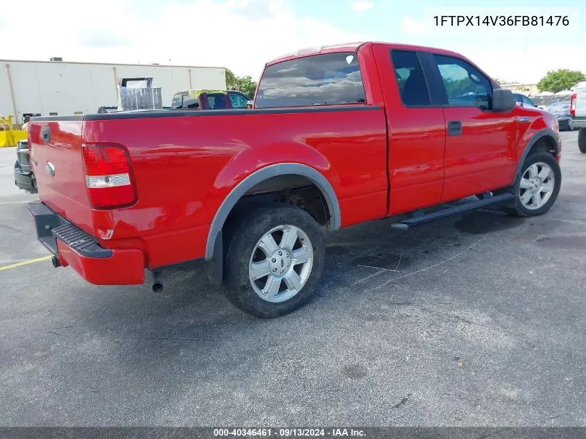 2006 Ford F-150 VIN: 1FTPX14V36FB81476 Lot: 40346461