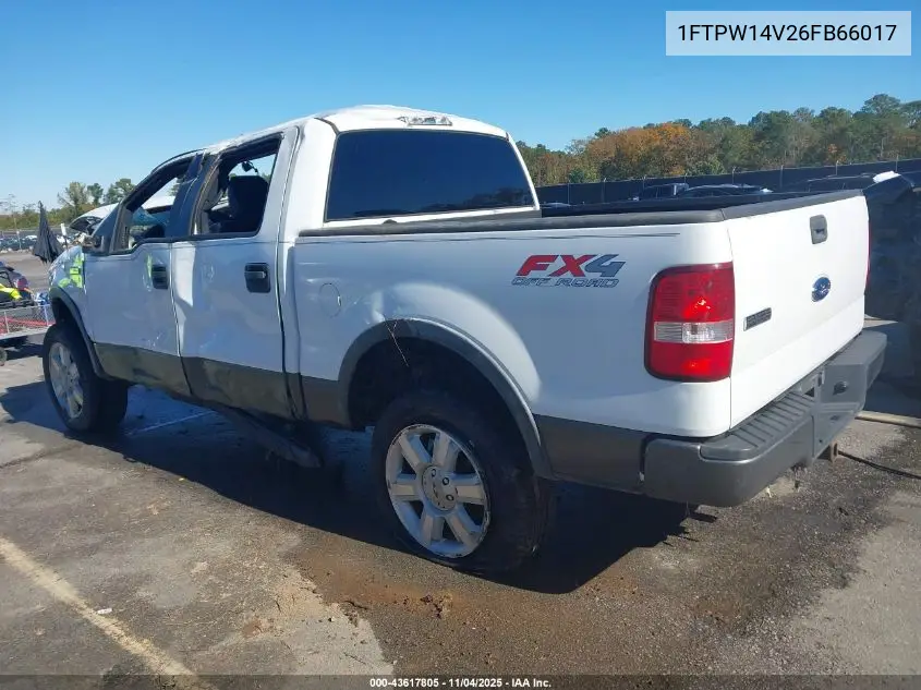 1FTPW14V26FB66017 2006 Ford F-150 Fx4/Lariat/Xlt