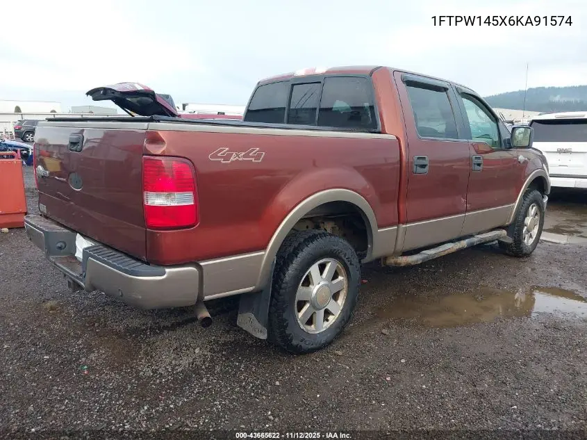 1FTPW145X6KA91574 2006 Ford F-150 Fx4/Lariat/Xlt