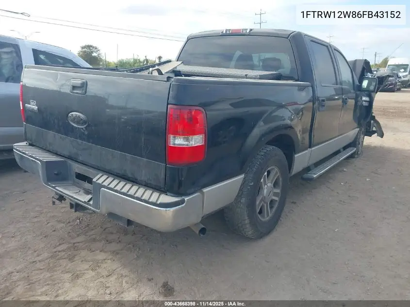 1FTRW12W86FB43152 2006 Ford F-150 Xlt