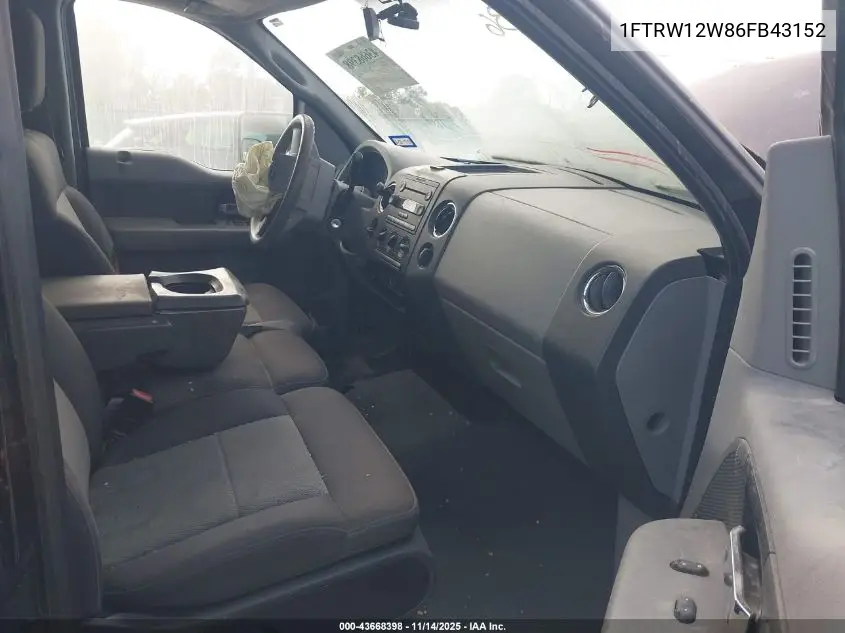 1FTRW12W86FB43152 2006 Ford F-150 Xlt