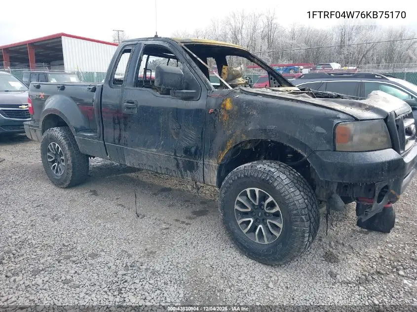 1FTRF04W76KB75170 2006 Ford F-150 Stx/Xlt