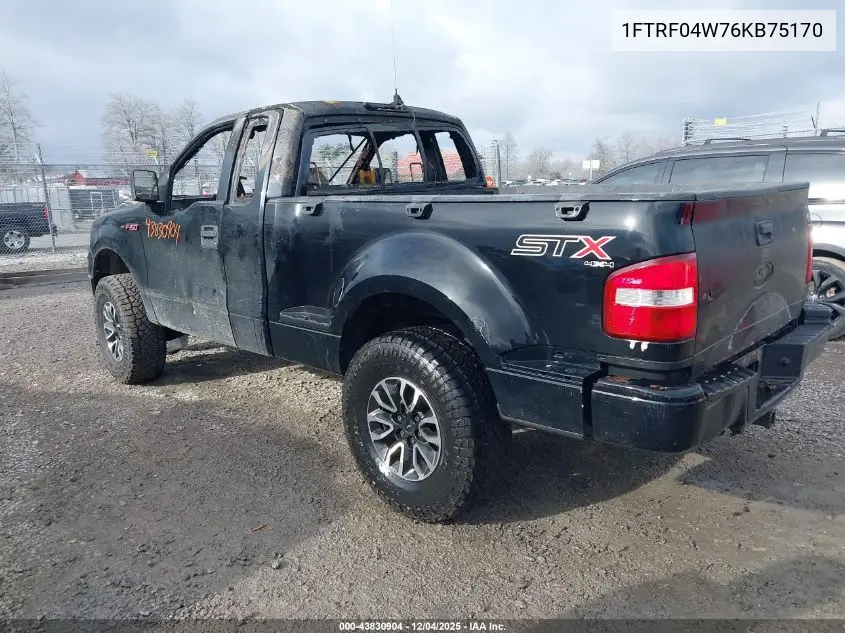 1FTRF04W76KB75170 2006 Ford F-150 Stx/Xlt
