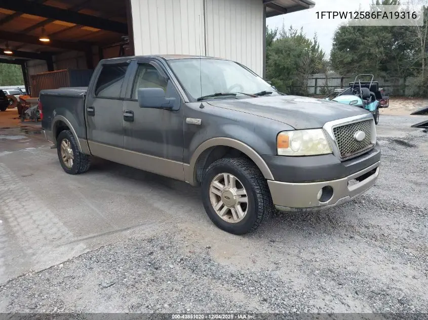 1FTPW12586FA19316 2006 Ford F-150 Lariat/Xlt