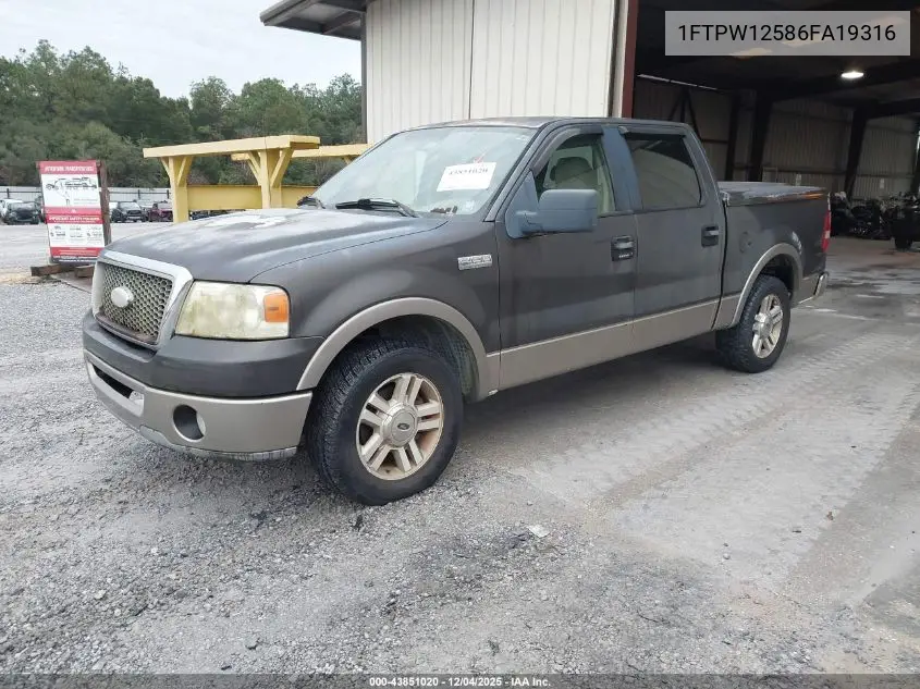 1FTPW12586FA19316 2006 Ford F-150 Lariat/Xlt