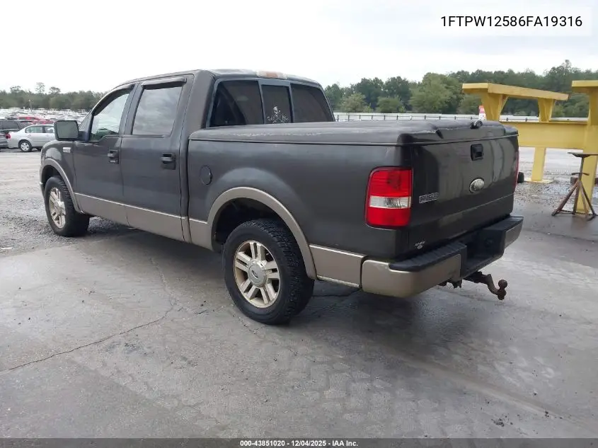 1FTPW12586FA19316 2006 Ford F-150 Lariat/Xlt