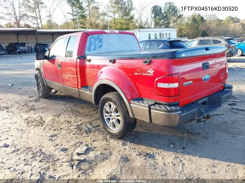 1FTPX04516KD30520 2006 Ford F-150 Fx4/Xlt