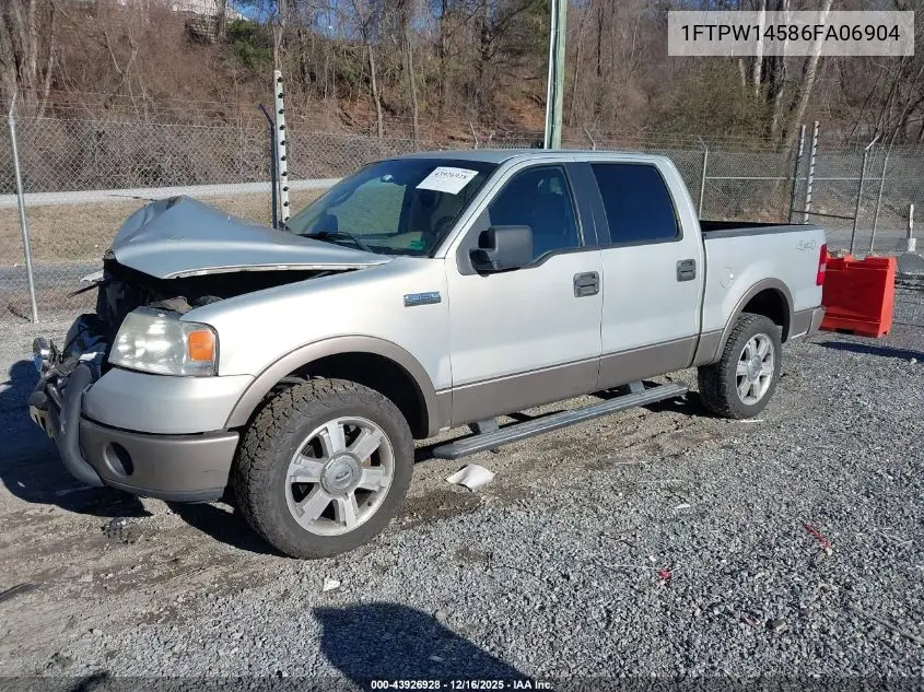 1FTPW14586FA06904 2006 Ford F-150 Fx4/Lariat/Xlt