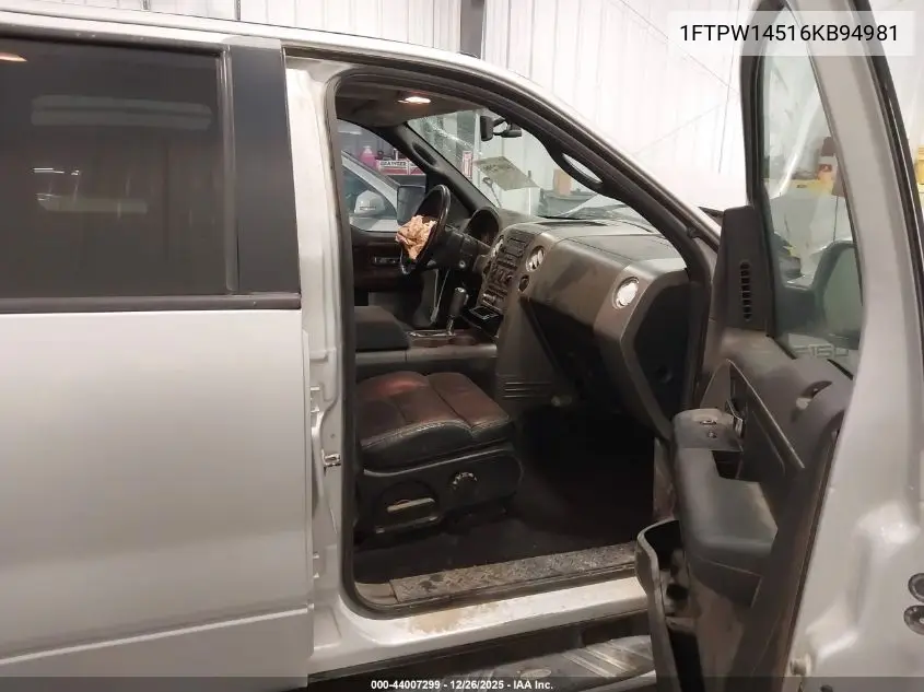 1FTPW14516KB94981 2006 Ford F-150 Fx4/Lariat/Xlt