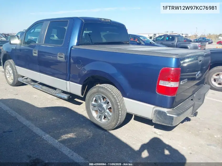 1FTRW12W97KC76981 2007 Ford F-150 Xlt