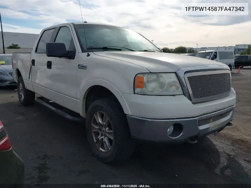 1FTPW14587FA47342 2007 Ford F-150 Fx4/Lariat/Xlt