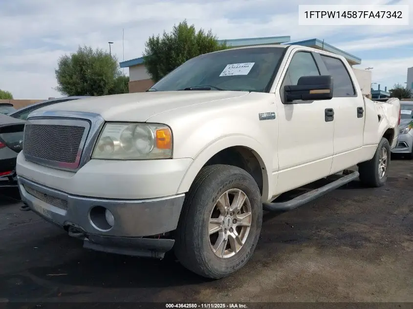 1FTPW14587FA47342 2007 Ford F-150 Fx4/Lariat/Xlt