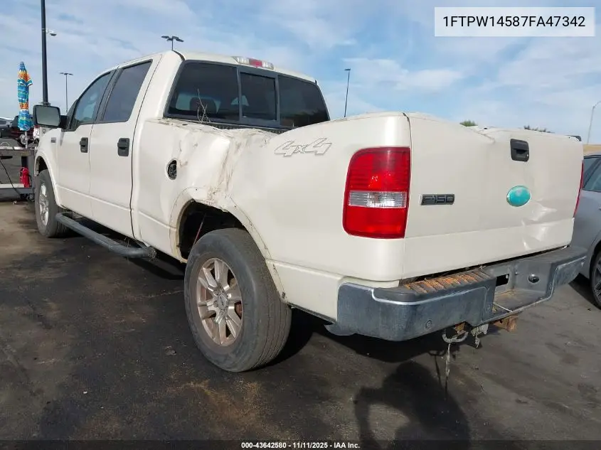 1FTPW14587FA47342 2007 Ford F-150 Fx4/Lariat/Xlt