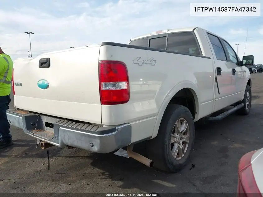 1FTPW14587FA47342 2007 Ford F-150 Fx4/Lariat/Xlt
