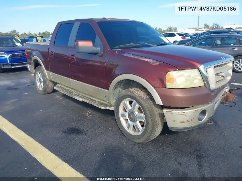 1FTPW14V87KD05186 2007 Ford F-150 Fx4/Lariat/Xlt