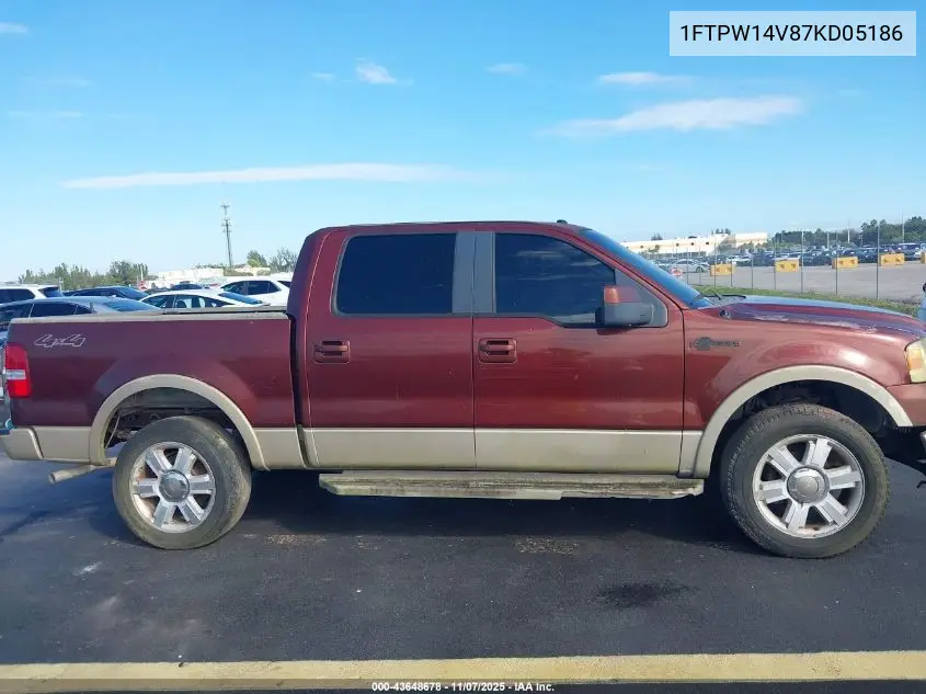 1FTPW14V87KD05186 2007 Ford F-150 Fx4/Lariat/Xlt