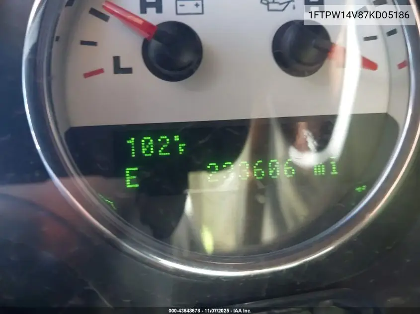 1FTPW14V87KD05186 2007 Ford F-150 Fx4/Lariat/Xlt