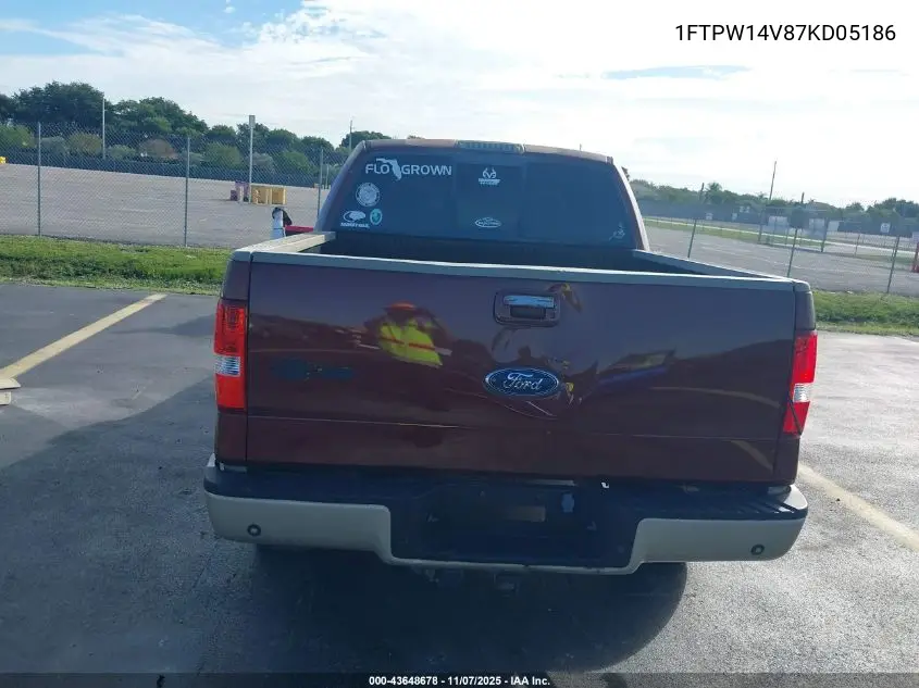 1FTPW14V87KD05186 2007 Ford F-150 Fx4/Lariat/Xlt