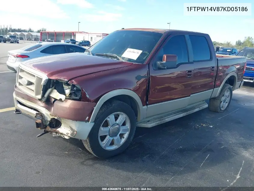 1FTPW14V87KD05186 2007 Ford F-150 Fx4/Lariat/Xlt