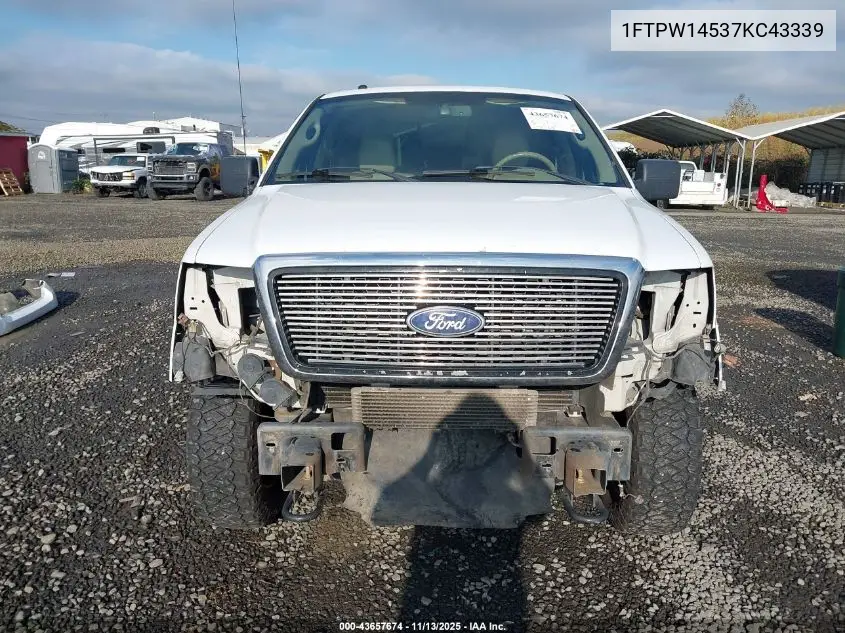 1FTPW14537KC43339 2007 Ford F-150 Fx4/Lariat/Xlt