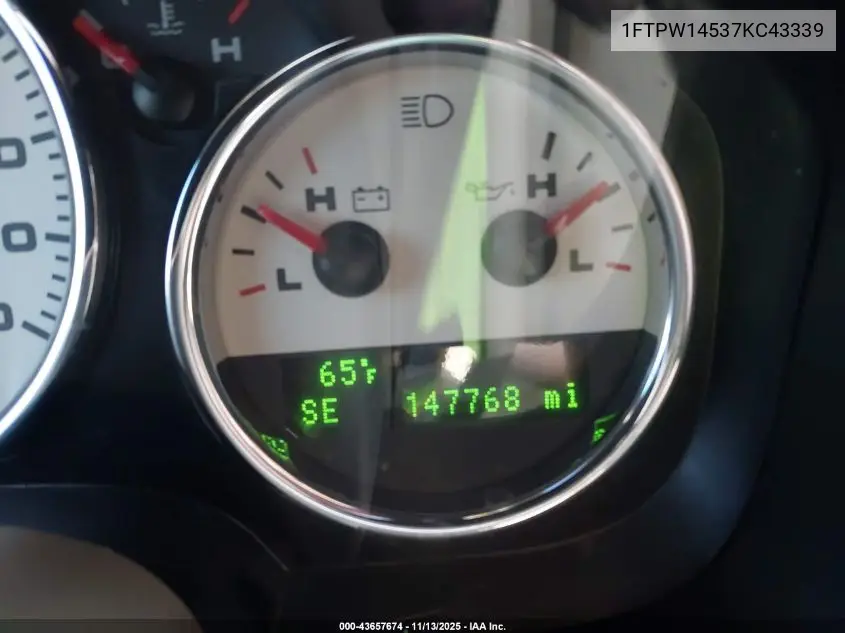 1FTPW14537KC43339 2007 Ford F-150 Fx4/Lariat/Xlt