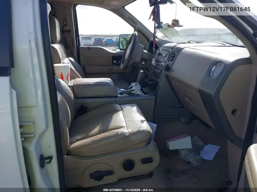 1FTPW12V17FB81645 2007 Ford F-150 Lariat/Xlt
