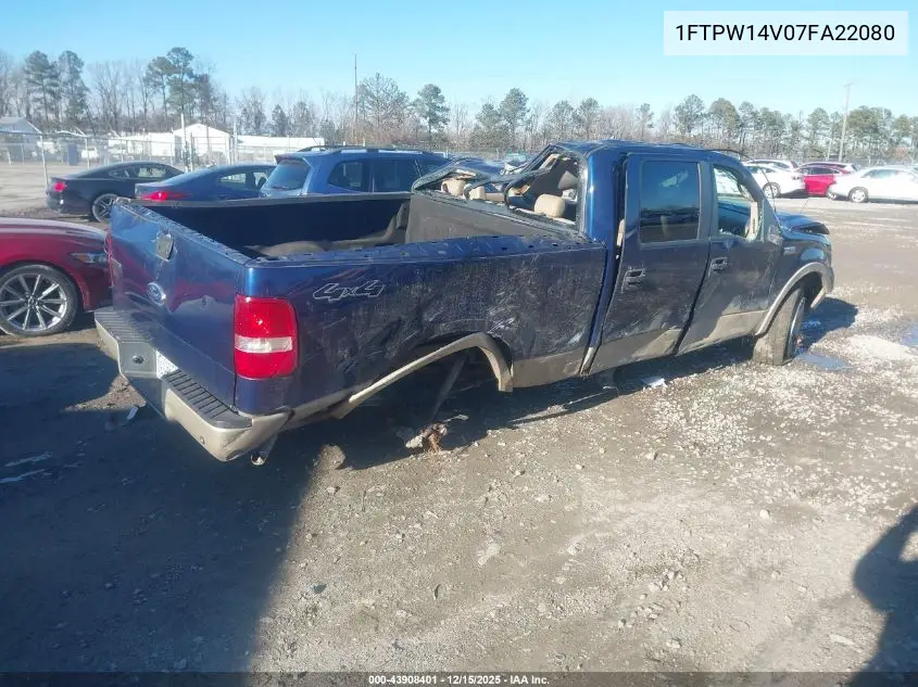 1FTPW14V07FA22080 2007 Ford F-150 Fx4/Lariat/Xlt