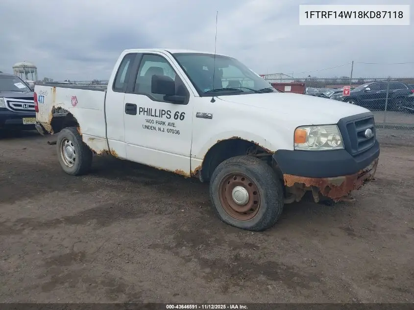 1FTRF14W18KD87118 2008 Ford F-150 Stx/Xl/Xlt