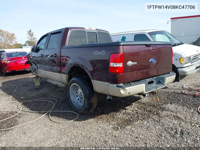 1FTPW14V08KC47706 2008 Ford F-150 60Th Anniversary/Fx4/King Ranch/Lariat/Xlt