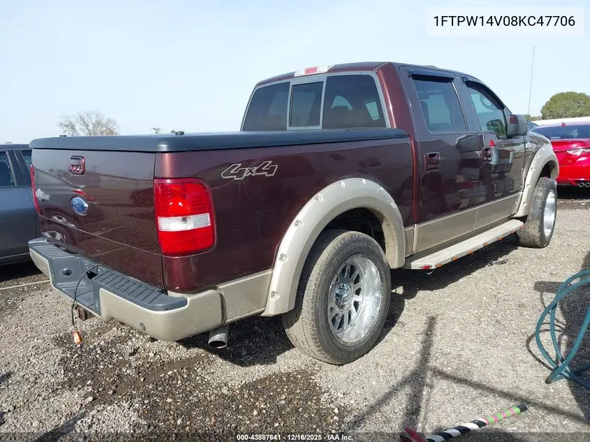 1FTPW14V08KC47706 2008 Ford F-150 60Th Anniversary/Fx4/King Ranch/Lariat/Xlt