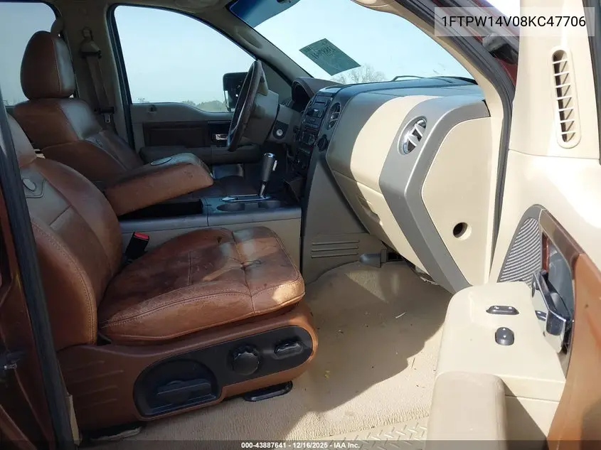 1FTPW14V08KC47706 2008 Ford F-150 60Th Anniversary/Fx4/King Ranch/Lariat/Xlt