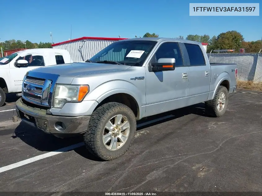1FTFW1EV3AFA31597 2010 Ford F-150 Fx4/Harley-Davidson/King Ranch/Lariat/Platinum/Xl/Xlt